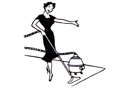 image of a woman with a vacuum cleaner